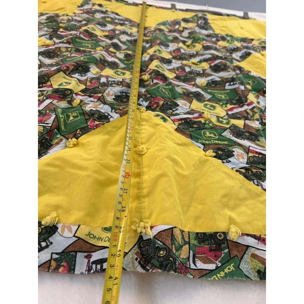John‎ Deere Handmade Baby Quilt Yellow Star Patchwork Farm Tractor Lap Throw